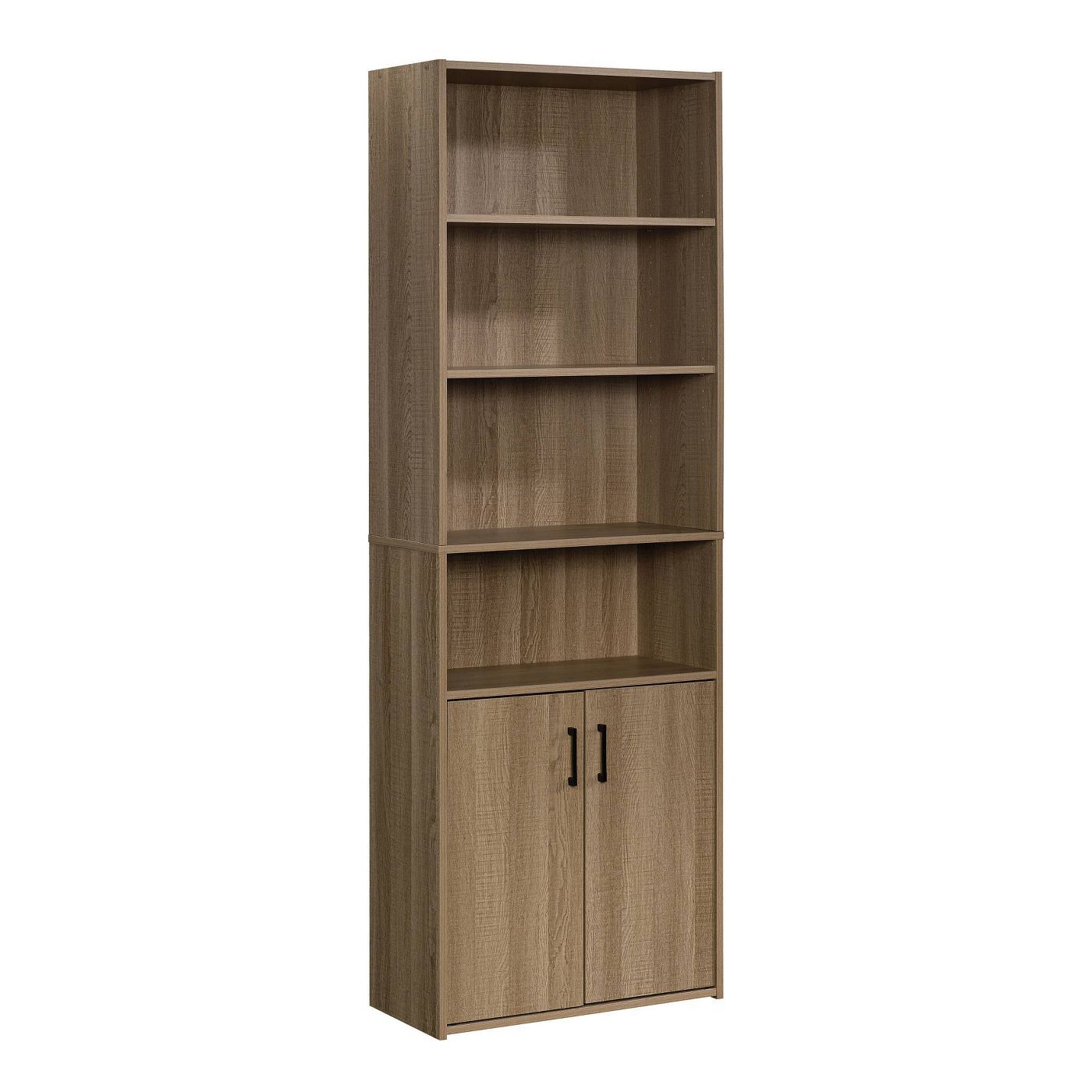 Eco-friendly brown wood bookcase with doors