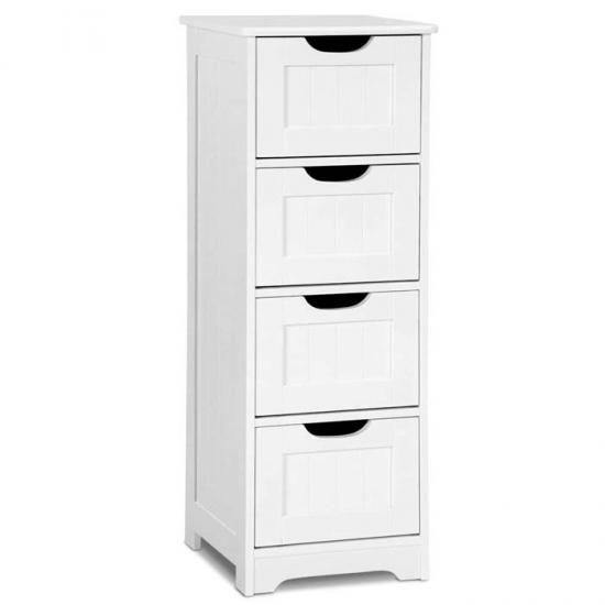 Modern White 4 Drawer Tall Dresser