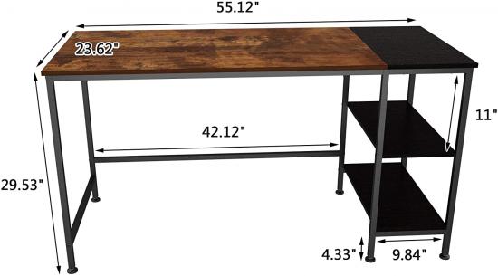 Home office desk with shelves
